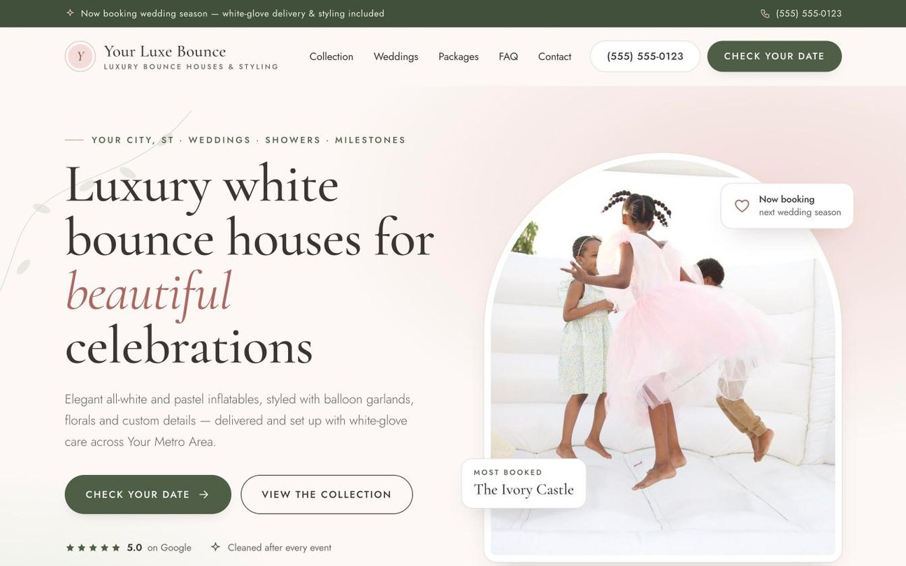 Blush & Bounce design